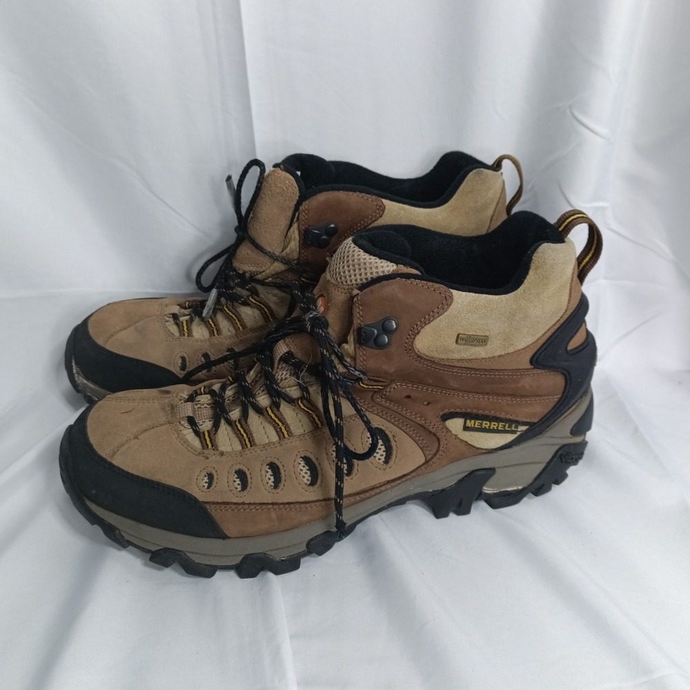 Merrell Kinetic Mid Waterproof Birch Mens Hiking Boots Brown J88083 Size 11.5 s3